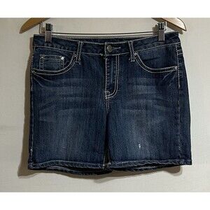 Earl Jeans Bling Denim Shorts 12 Stretch Embroidered Rhinestones western p